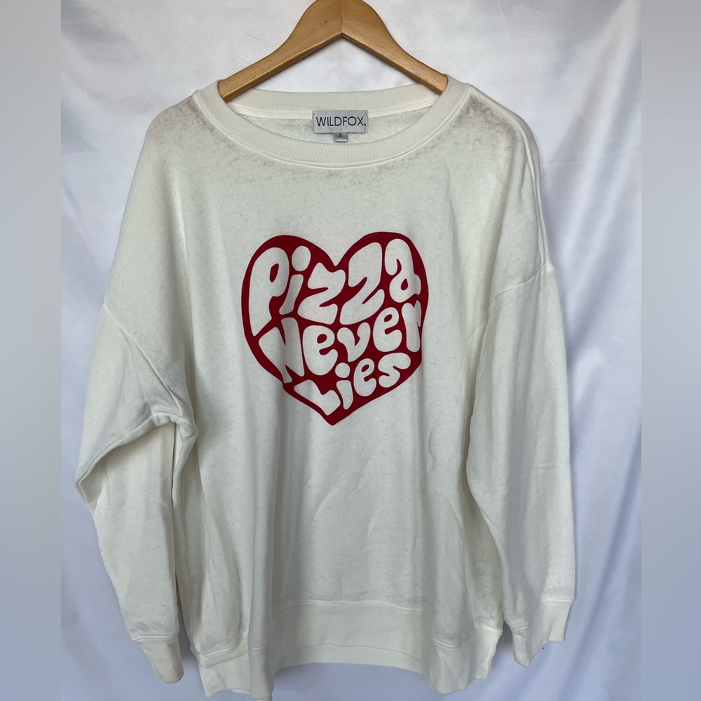 Wildfox Women’s Pizza Never Lies Roadtrip Sweatshirt (Size S) ❤️